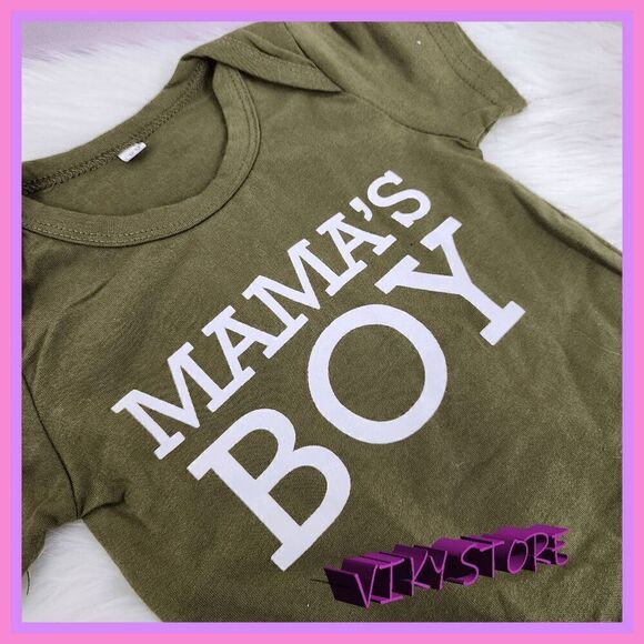 💖 Loveable Charm: Baby's Suit 6 Months Mamas Boy Logo 💖 NWT Z7059 - Picture 4 of 4